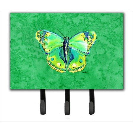 Carolines Treasures 6 x 9 In. Butterfly Green on Green Leash or Key Holder 8863TH68